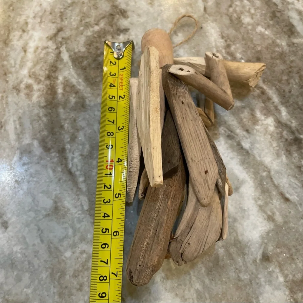 Rustic Drift Wood Angel Christmas Ornament